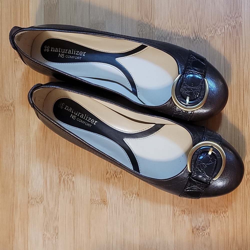 Naturalizer, MEDIA Brown Oxford womens flats, dress shows,  size 8.5M